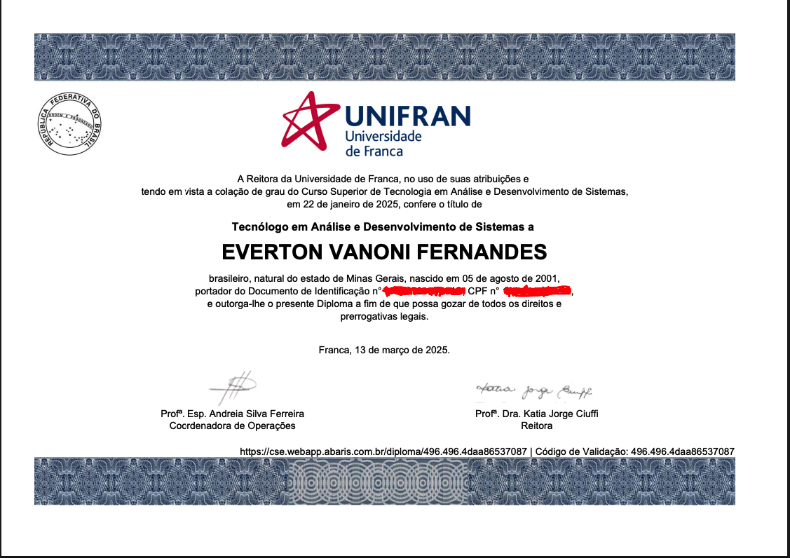 Cruzeiro do Sul Virtual - Analysis and System Development